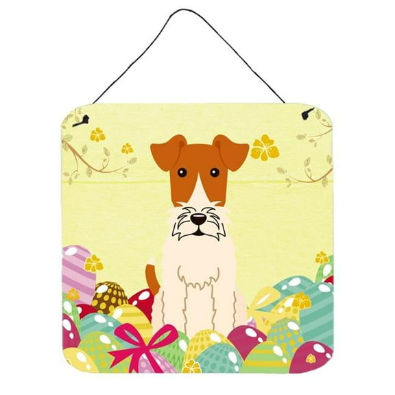 Easter Eggs Wire Fox Terrier Wall or Door Hanging Prints