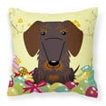 thumbnail image 1 of Carolines Treasures BB6129PW1818 Easter Eggs Wire Haired Dachshund Chocolate Fabric Decorative Pillow, 1 of 2