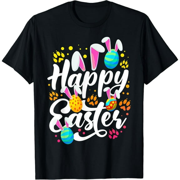 Easter Eggs With Easter Bunny Rabbit Ears Funny Happy Easter T-Shirt