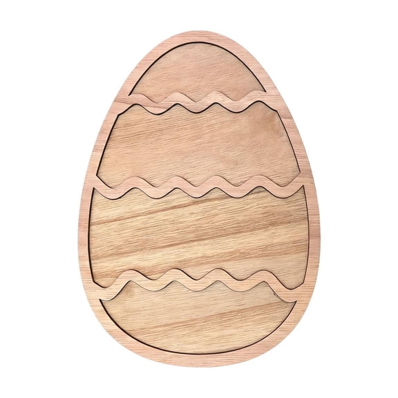 Easter Eggs Wooden Serving Tray, Divided Compartment Platter for Fruit, Desserts & Snacks, Rustic Style Plate for Easter Holiday Party Decor