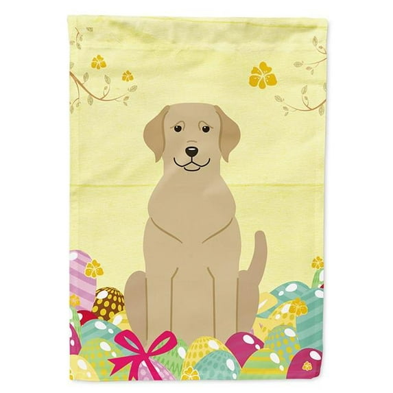 Easter Eggs Yellow Labrador Flag Canvas House Size