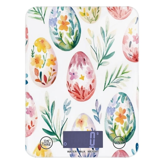 Easter Eggs with Floral Food Scale Digital Kitchen Scale Waterproof Grams Ounces lbs for For Baking and Cooking