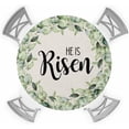 thumbnail image 1 of Easter Elastic Round Tablecloth, He is Risen Spring Green Leaves Spring Fitted Tablecloths for Round Table Oil-Proof Waterproof Table Cloth (Fit for 36" - 44" Round Table), 1 of 4