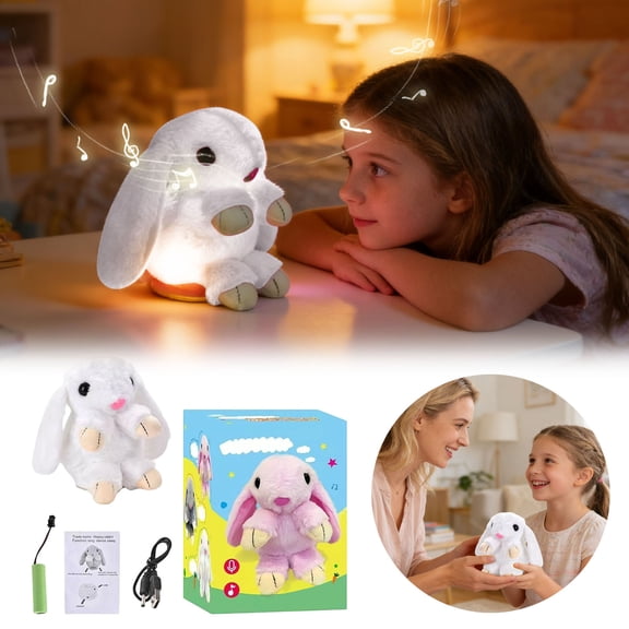 Easter Electronic Dancing Bunny Plush Toy, Singing and Recording Rabbit Stuffed Animal with Soft Ears, Interactive Musical Plush for Easter Basket Stuffers, Birthday Gifts, Home Decor