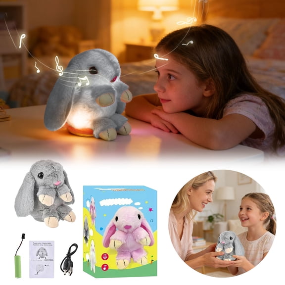 Easter Electronic Dancing Bunny Plush Toy, Singing and Recording Rabbit Stuffed Animal with Soft Ears, Interactive Musical Plush for Easter Basket Stuffers, Birthday Gifts, Home Decor