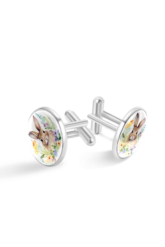 Easter Elegant Dress Shirt Cufflink Set for Men, Stainless Steel, Wedding and Business Attire