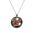 thumbnail image 1 of Easter Elegant Glass Circular Pendant Necklace Jewelry, 1 of 5