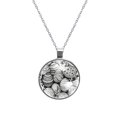 Easter Elegant Glass Circular Pendant Necklace Women's Jewelry