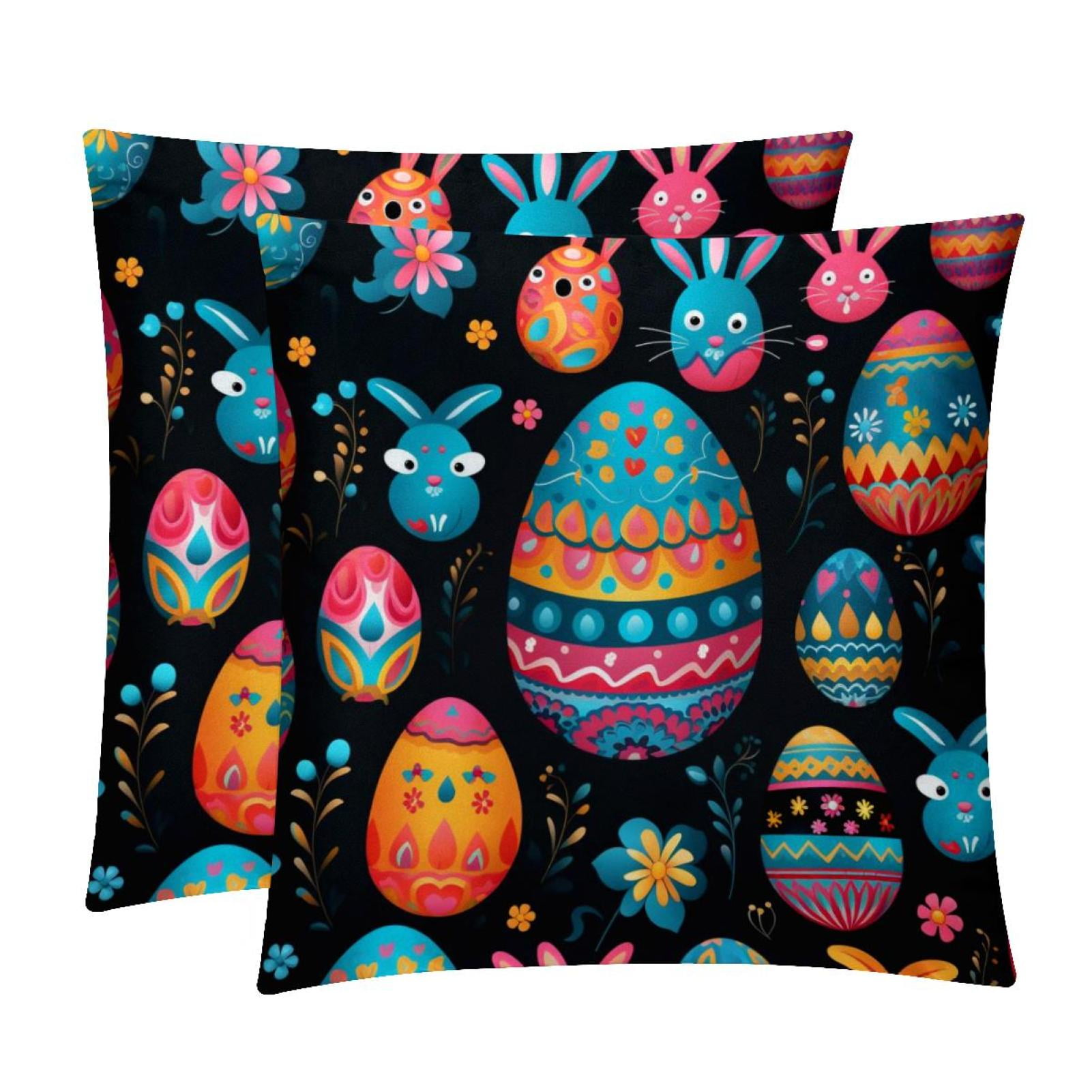 Easter Elegant Velvet Throw Pillows with Unique Patterns for Chair
