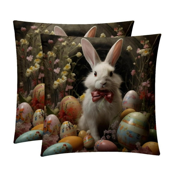 Easter Elegant Velvet Throw Pillows with Unique Patterns for Chair Pillow Covers & Throw Pillow - Set of 2, Available in 16x16, 18x18, & 20x20 inches for