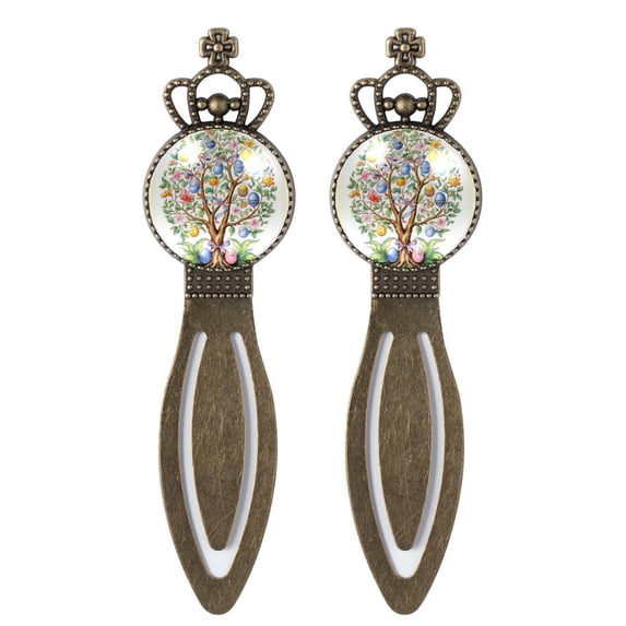 Easter Elegant Vintage Copper Crown-Shaped Bookmarks, Set of 2 Stainless Steel Bookmarks as a Unique Gift for Book Lovers and Readers