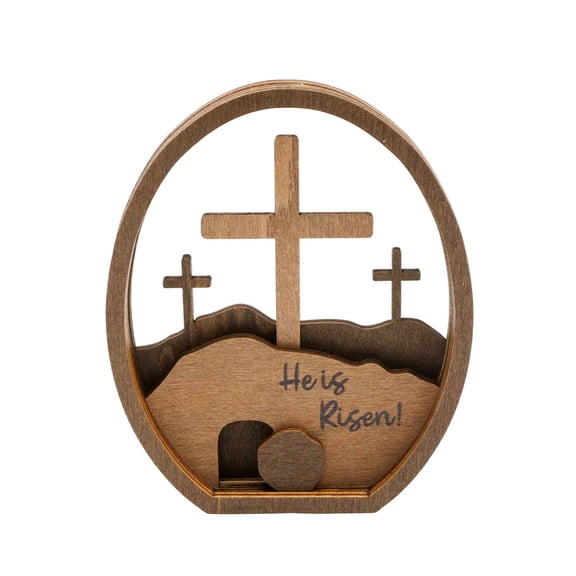 Easter Empty Tomb Decor He is Risen Easter Scene and Cross Decoration Religious Table Centerpieces Christian Tomb Wood Jesus Gift for Home Office Design 1