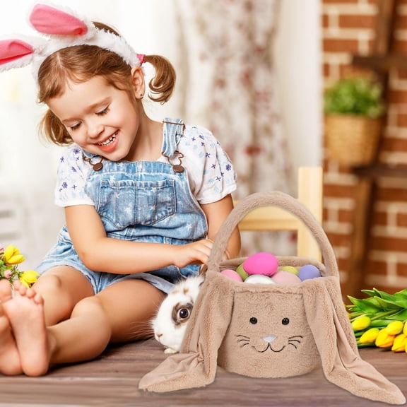 Easter Event & Party Supplies,Portable Storage Bow Basket Basket Easter Rabbit Bucket Decoration Home Textile Storage
