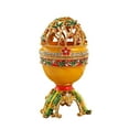 thumbnail image 1 of Easter Faberge Egg Style Trinket Box, Enameled Jewelry Box Unique Decorative Metal Box Classic Ornaments Gift for Home Decor, 1 of 6