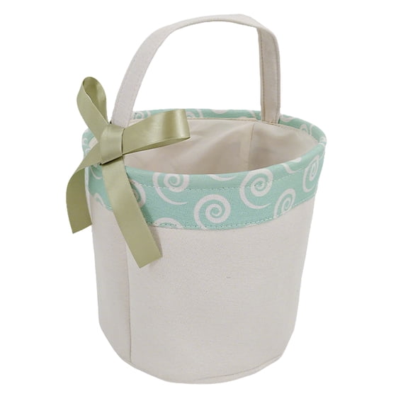 Easter Fabric Storage Basket Bag for Gift Giving, Lightweight Cloth Reusable Tote, Cute Design for Holding Easter Eggs Candy Toys and Picnic Items