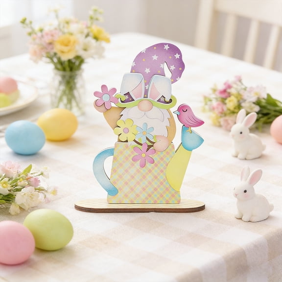 Easter Faceless Dwarf Elf Old Man Wooden Ornaments - Easter Decorations for Home Party, Ideal Easter Gifts, Suitable for Living Room, Bedroom, Study, Office Decoration, Durable Wooden Ornament, 1pc