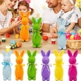 thumbnail image 1 of Easter Faux Flocked Bunny with Bow Figurine - High-End Simulation Knot Rabbit Decor for Home, Garden & Courtyard - Festive Spring Easter Decoration, 9.64*2.75in, Green, 1 of 7