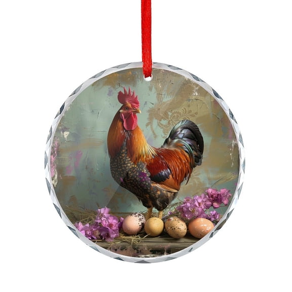 Easter Featuring A Rooster Holding Eggs Ornament Farmhouse Welcome Easter Holiday Christmas Decorative Hanging Ornaments Ornaments for Teacher Coworker Boss Friend Mentors