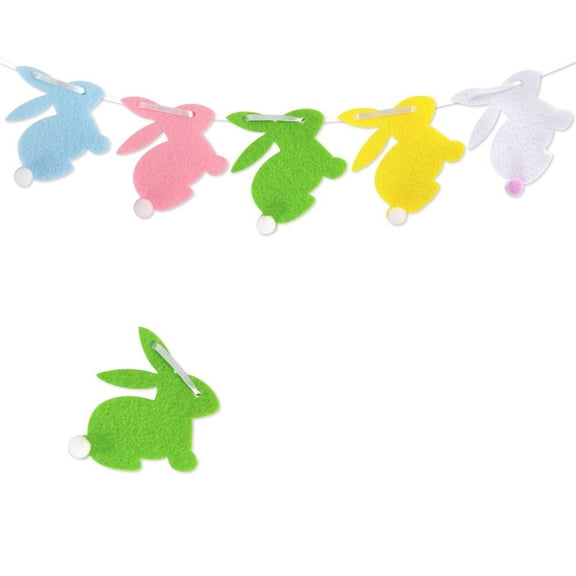 Easter Felt, Flower, Painted Egg, Chick, And Bunny Banner, Suitable For Easter, Parties, House Decorations, And Wall Hanging Decorations.