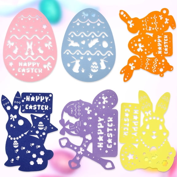 Easter Felt Placemats Non-Slip Heat Resistant Table Mats in Rabbit & Egg Shapes Spring Pastel Colors for Easter Dinner Brunch Party Table Decor