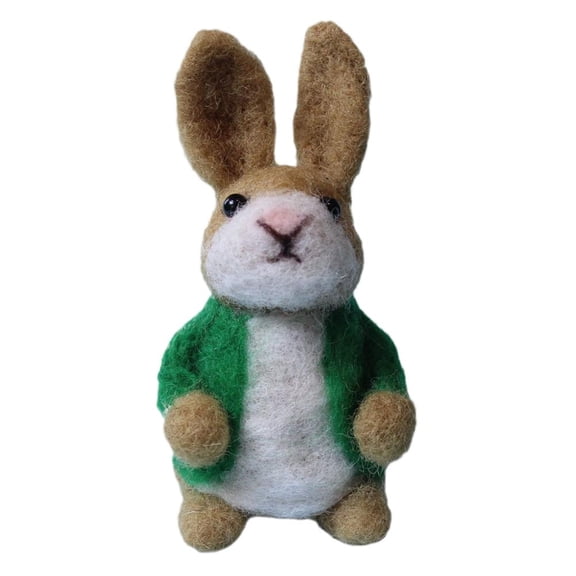 Easter Felted Bunny Ornaments, Handmade Wool Felt Bunny Needle Felting Rabbit Ornaments, Cute Needle Felted Rabbit Figurine, Felting Animal Crafts Decoration Gifts for Kids Adults