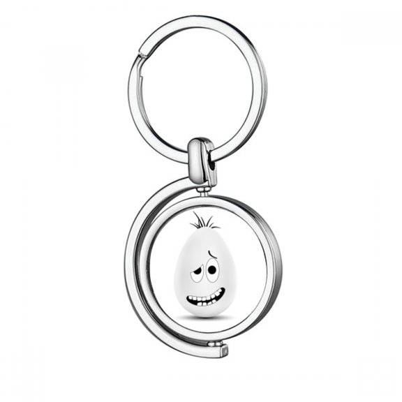Easter Festival Funny Colored Egg Culture Rotating Keychain Metal Keyring Holder