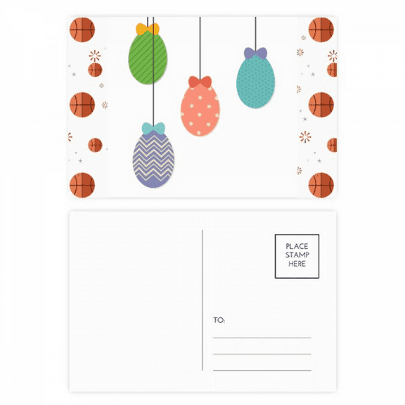 Easter Festival Hanging Colored Egg Basketball Postcard Set Thanks Card Mailing Side 20pcs