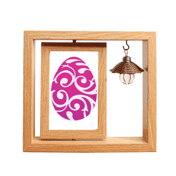 Easter Festival Purple Egg Design Wooden Rotating Picture Photo Frame 4x6