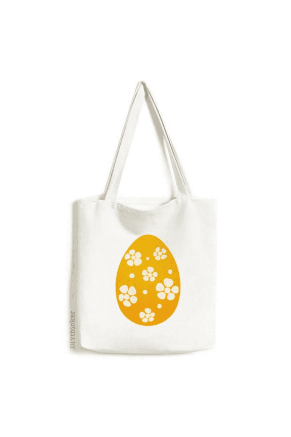 Easter Festival Yellow Egg Design Tote Canvas Bag Shopping Satchel Casual Handbag
