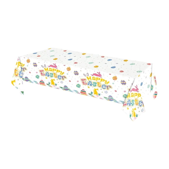 Easter Festive Tablecloth Disposable Decoration with Bunny Egg Theme for Party Table Setting