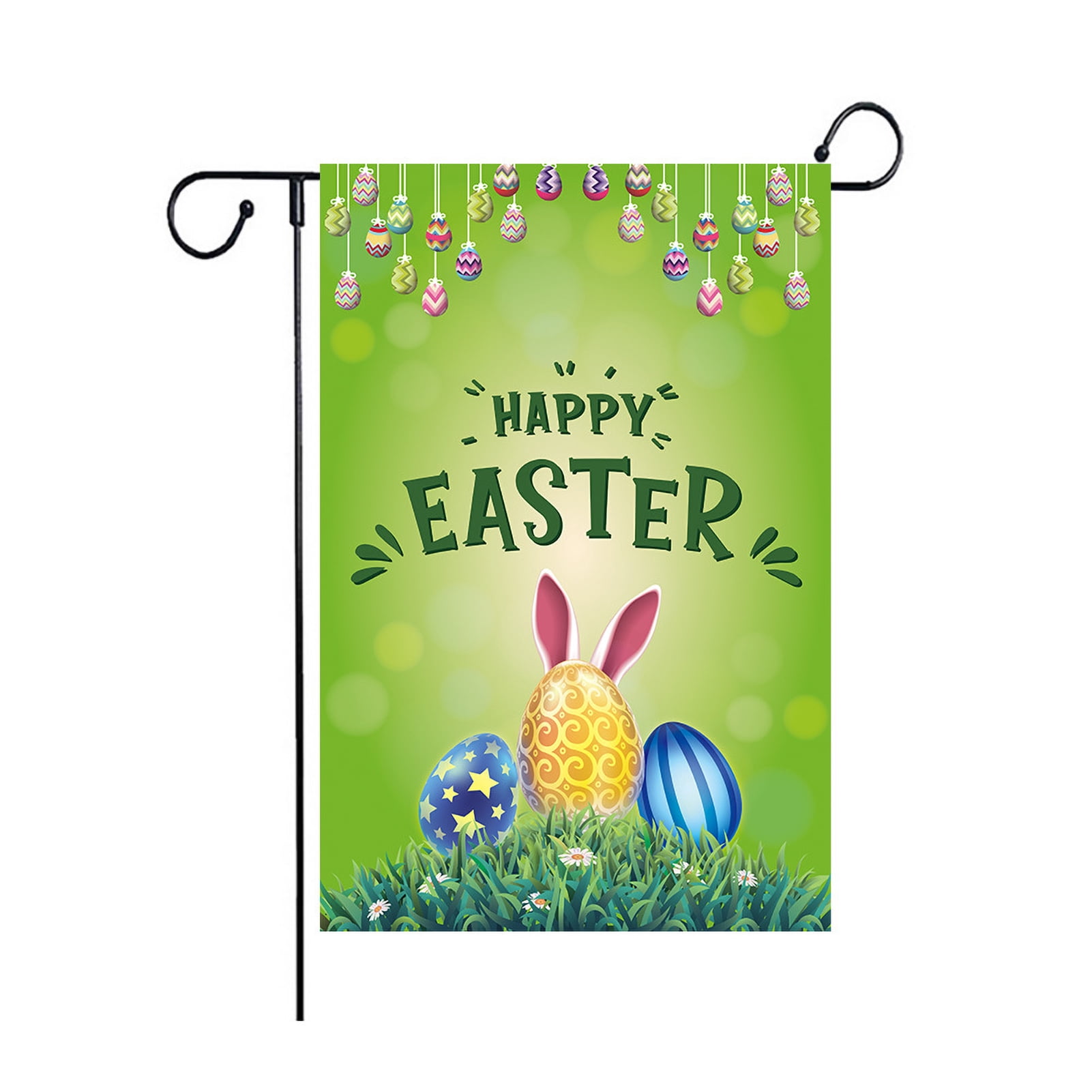 Easter Flag, Double Sided Rabbit Eggs Happy Easter Garden Flag, Holiday ...