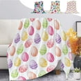 thumbnail image 1 of Easter Flannel Blanket Striped Printed Decorative Blanket, 1 of 7