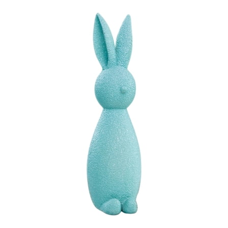 Easter Flocked Bunnies, Flocking Rabbit Figurines with Bow Ties, Adorable Spring Tabletop Ornaments for Home, Garden Decor, Bunnies Decoration for Easter Celebration