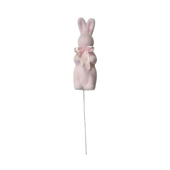 Easter Flocked Bunnies Picks Faux Foam Picks Decorative Bunnies Stems for Spring Easter Basket Bouquets Floral Arrangement Centerpiece Wreath