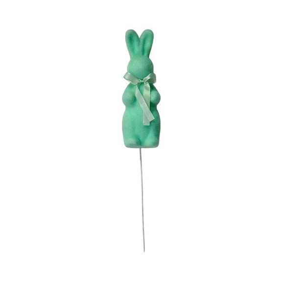 Easter Flocked Bunnies Picks Faux Foam Picks Decorative Bunnies Stems for Spring Easter Basket Bouquets Floral Arrangement Centerpiece Wreath