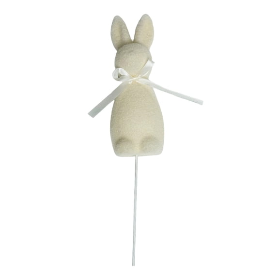 Easter Flocked Bunnies Picks Faux Foam Picks Decorative Pastel Speckled Stems 7.8" Tall for Spring Easter Basket Bouquets Floral Arrangement Centerpiece Wreath
