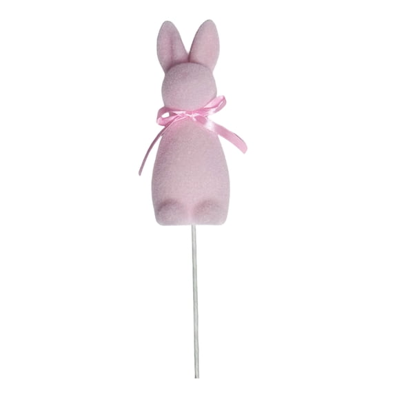 Easter Flocked Bunnies Picks Faux Foam Picks Decorative Pastel Speckled Stems 7.8" Tall for Spring Easter Basket Bouquets Floral Arrangement Centerpiece Wreath