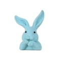 thumbnail image 1 of Easter Flocked Bunny Decor Blue Artificial Rabbit Sculpture Garden Decoration Holiday Home Ornament, 1 of 9