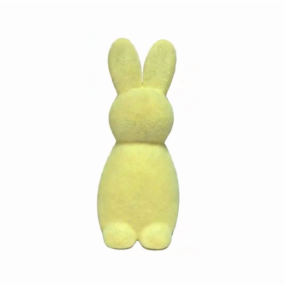 Easter Flocked Bunny Easter Flocked Bunny Figurine Indoor Spring Decor Holiday Tabletop Centerpiece Home Office Party Decorative Bunny Ornament Easter Decor