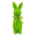 thumbnail image 1 of Easter Flocked Bunny Figurine, Rabbit Statue with Bow, Easter Table Decorations,Decor for Garden Yard Home(8.6x2.5inch), 1 of 6