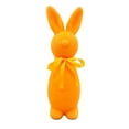 thumbnail image 1 of Easter Flocked Bunny Figurine, Rabbit Statue with Bow, Easter Table Decorations,Decor for Garden Yard Home(8.6x2.5inch), 1 of 6