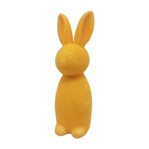 Easter Flocked Bunny Figurine Set for Table Decor - Colored Rabbit Ornaments for Spring Home, Workspace, Indoor Party Centerpiece and Holiday Decoration, 1 Pack
