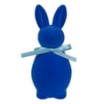 thumbnail image 1 of Easter Flocked Bunny Figurines, 5.5 inch Flocked Bunny Decor, Spring Tables Decoration Centerpieces Indoor Easter Decorating Bunnies for Home office Party Supplies - Dark Blue, 1 of 8