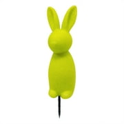 Easter Flocked Bunny Figurines, Adorable Spring Tabletop Decor with Bowtie, for Home, Garden, and Easter Celebrations