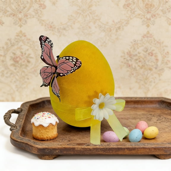 Easter Flocked Eggs, Easter Decorations for Home and Party, Flocked Easter Eggs for Spring Decor, Easter Bunny Decor for Tabletop Display, Indoor Arrangement for Seasonal Celebration and Sopatenor