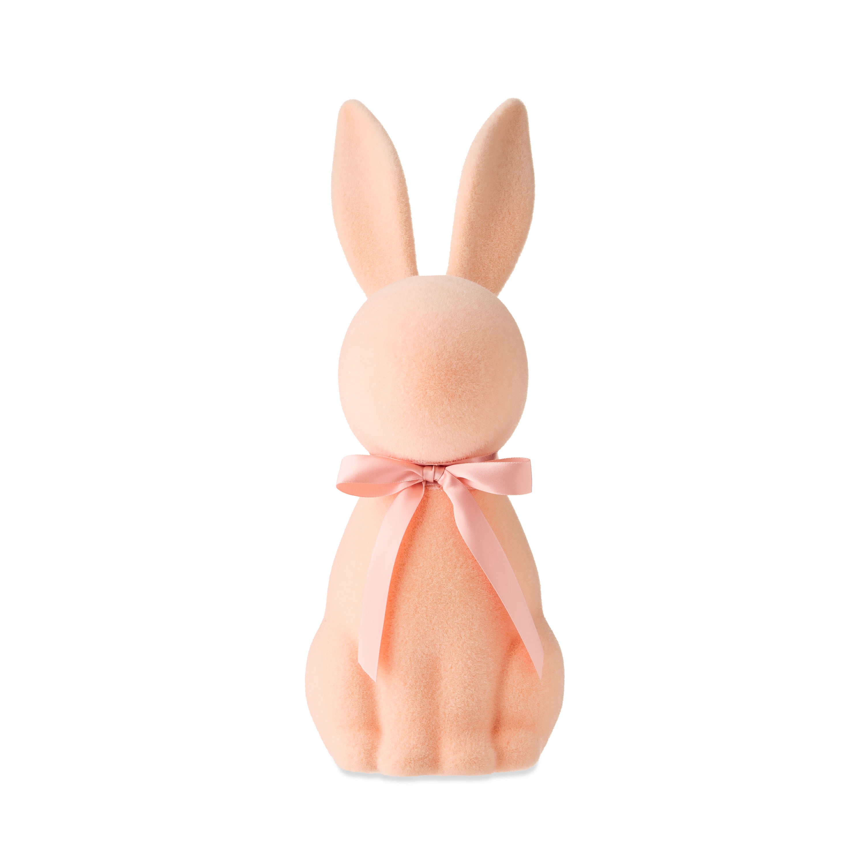 Easter Flocked Peach Bunny Decor, 16 in, by Way To Celebrate