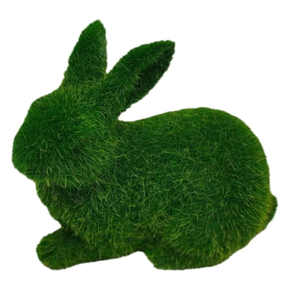 Easter Flocking Head Figurines, Resin Bunny Statue for Living Room Tabletop Shelf Decor, Cute Pastel Spring Home Decors and Holiday Centerpiece