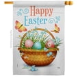 thumbnail image 1 of Easter Floral Basket Springtime Double-Sided Garden Decorative House Flag, Multi Color, 1 of 1