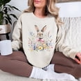 thumbnail image 1 of Easter Flowers Bunny Sweatshirt, Cute Coquette Bunny Pullover for Women, Happy Easter Day Gift, Aesthetic Spring Rabbit Sweatshirt, 1 of 5