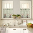 thumbnail image 1 of Easter Flowers Kitchen Curtain 2 Panels Tiers Curtains 24 Inch Length, Bunny Spring Eucalyptus Plant Plaid Curtains Rod Pocket Curtains Window Drapes Treatment Window Cafe Curtains 55x24, 1 of 1